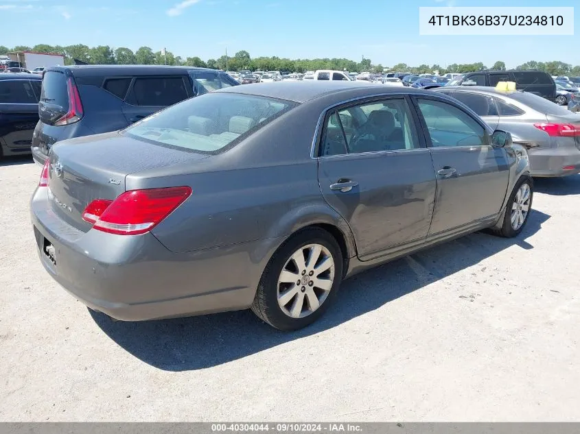 2007 Toyota Avalon Xl/Xls/Touring/Limited VIN: 4T1BK36B37U234810 Lot: 40304044