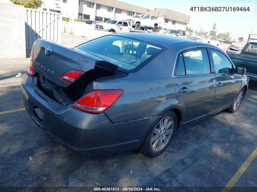 2007 Toyota Avalon Limited VIN: 4T1BK36B27U169464 Lot: 40361013