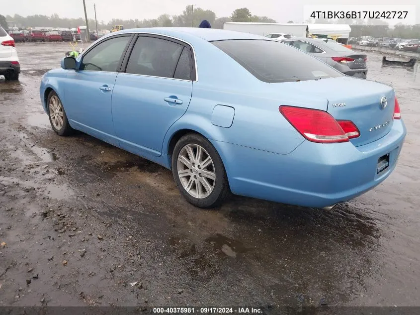 2007 Toyota Avalon Limited VIN: 4T1BK36B17U242727 Lot: 40375981