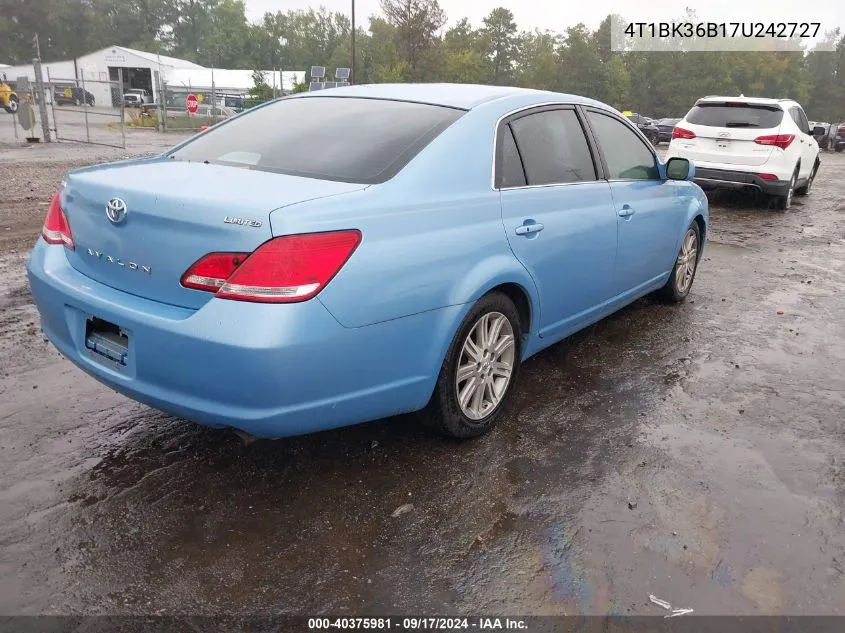 4T1BK36B17U242727 2007 Toyota Avalon Limited