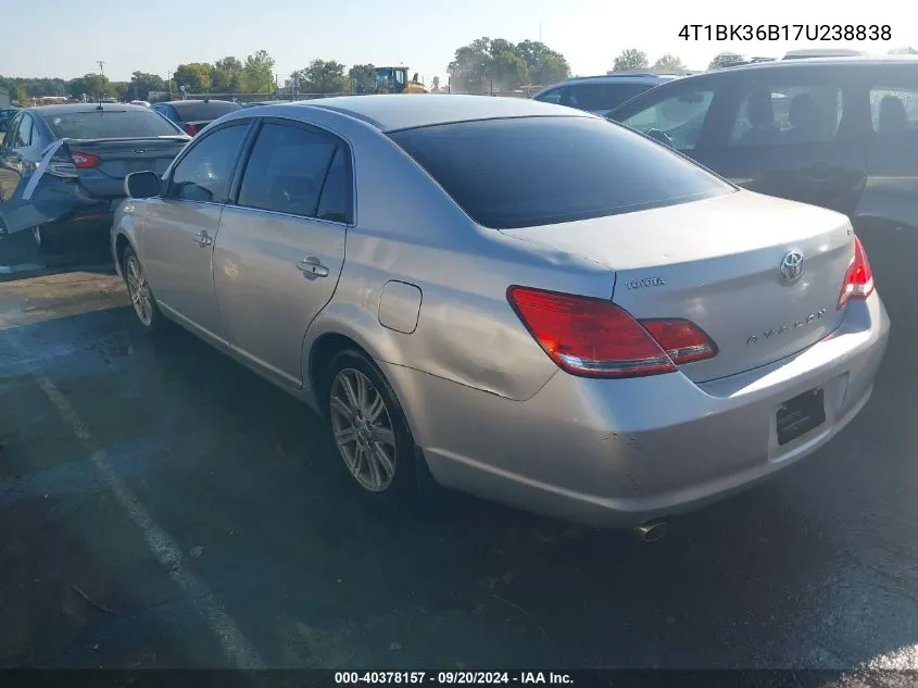 2007 Toyota Avalon Limited VIN: 4T1BK36B17U238838 Lot: 40378157