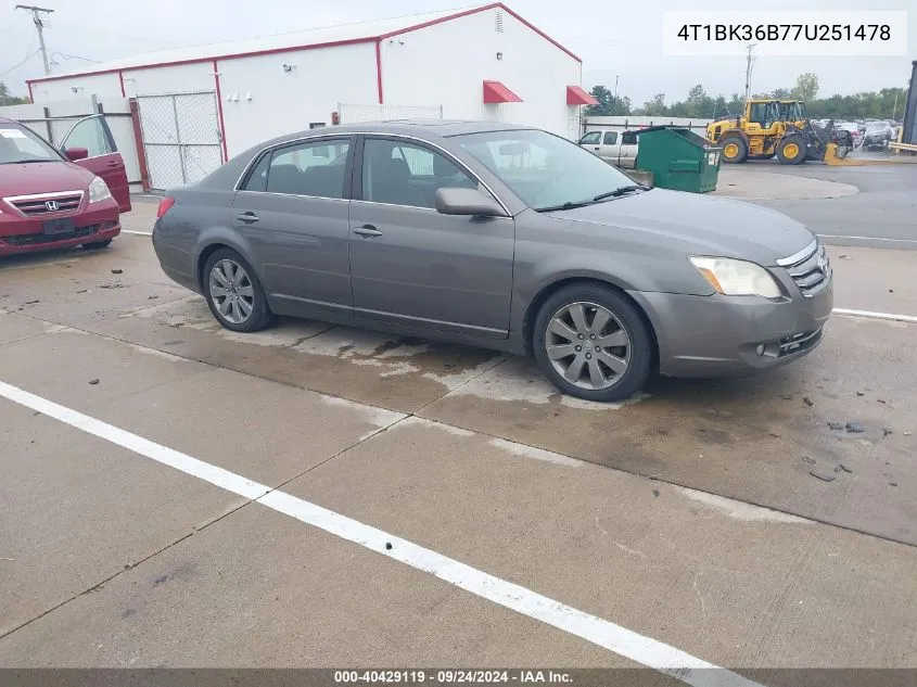 2007 Toyota Avalon Touring VIN: 4T1BK36B77U251478 Lot: 40429119