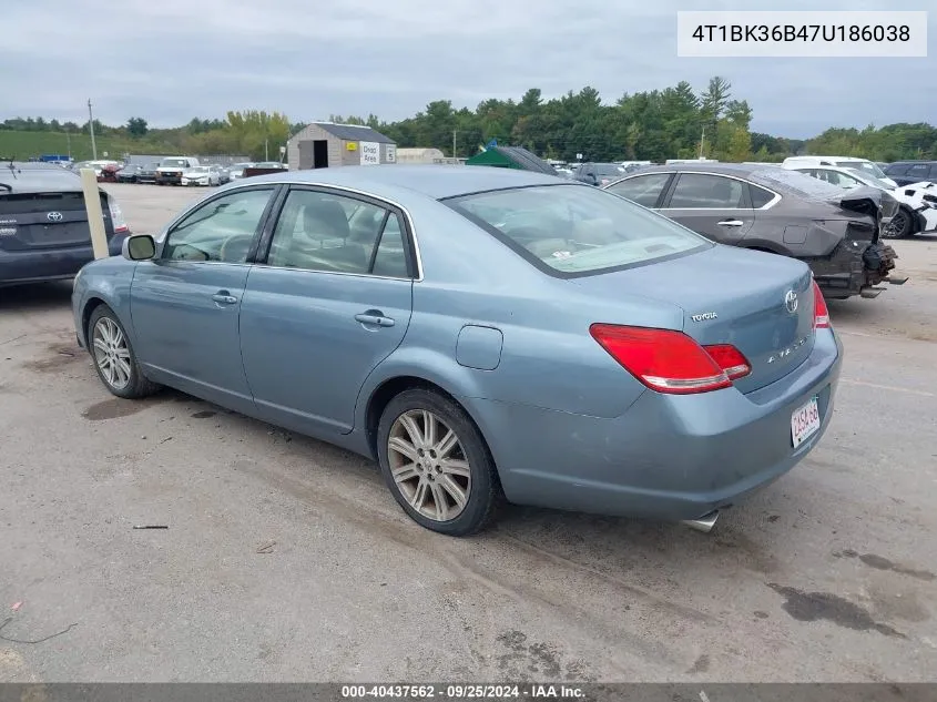 2007 Toyota Avalon Limited VIN: 4T1BK36B47U186038 Lot: 40437562