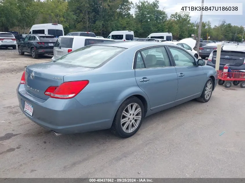 2007 Toyota Avalon Limited VIN: 4T1BK36B47U186038 Lot: 40437562