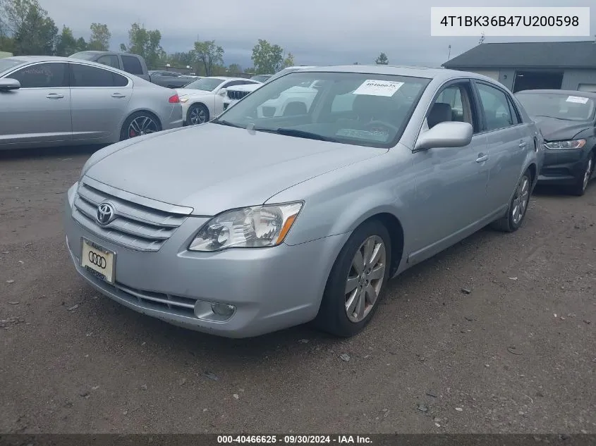 2007 Toyota Avalon Xls VIN: 4T1BK36B47U200598 Lot: 40466625