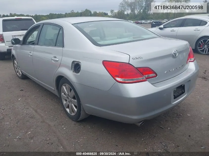 2007 Toyota Avalon Xls VIN: 4T1BK36B47U200598 Lot: 40466625