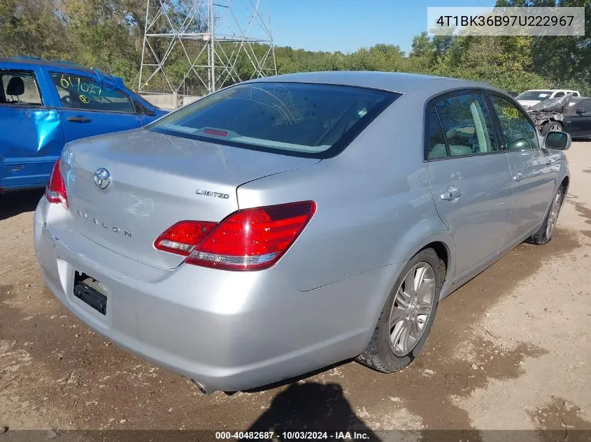 2007 Toyota Avalon Limited VIN: 4T1BK36B97U222967 Lot: 40482687