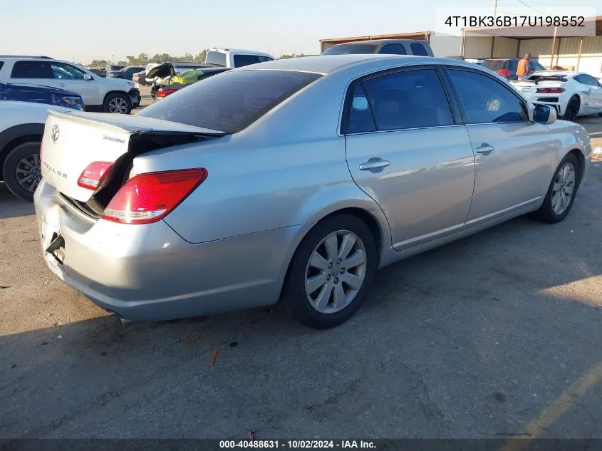 2007 Toyota Avalon Touring VIN: 4T1BK36B17U198552 Lot: 40488631