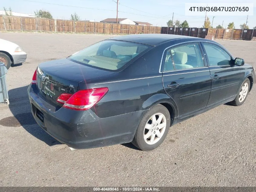 4T1BK36B47U207650 2007 Toyota Avalon Xl