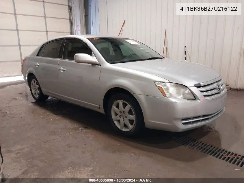 2007 Toyota Avalon Xl VIN: 4T1BK36B27U216122 Lot: 40505898