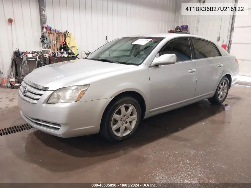 2007 Toyota Avalon Xl VIN: 4T1BK36B27U216122 Lot: 40505898