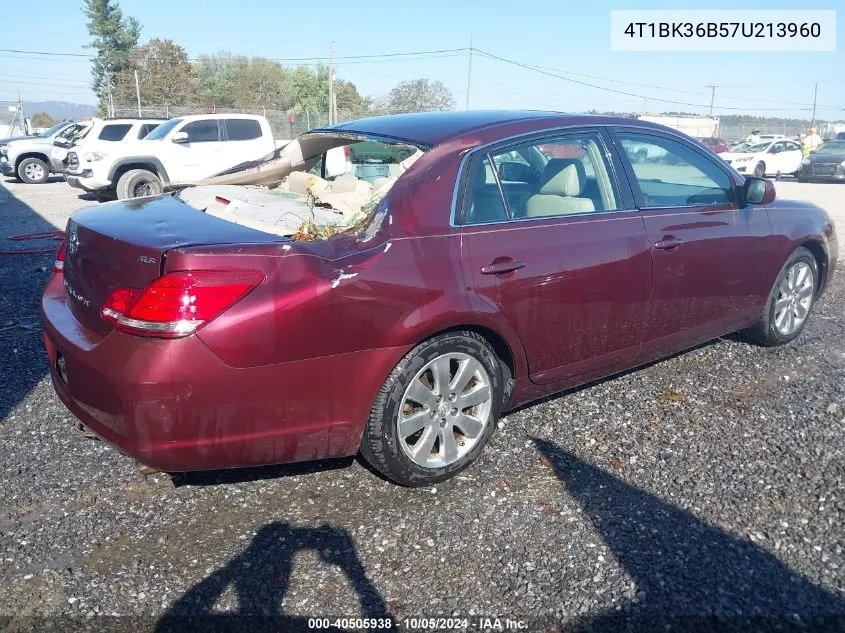 2007 Toyota Avalon Xls VIN: 4T1BK36B57U213960 Lot: 40505938