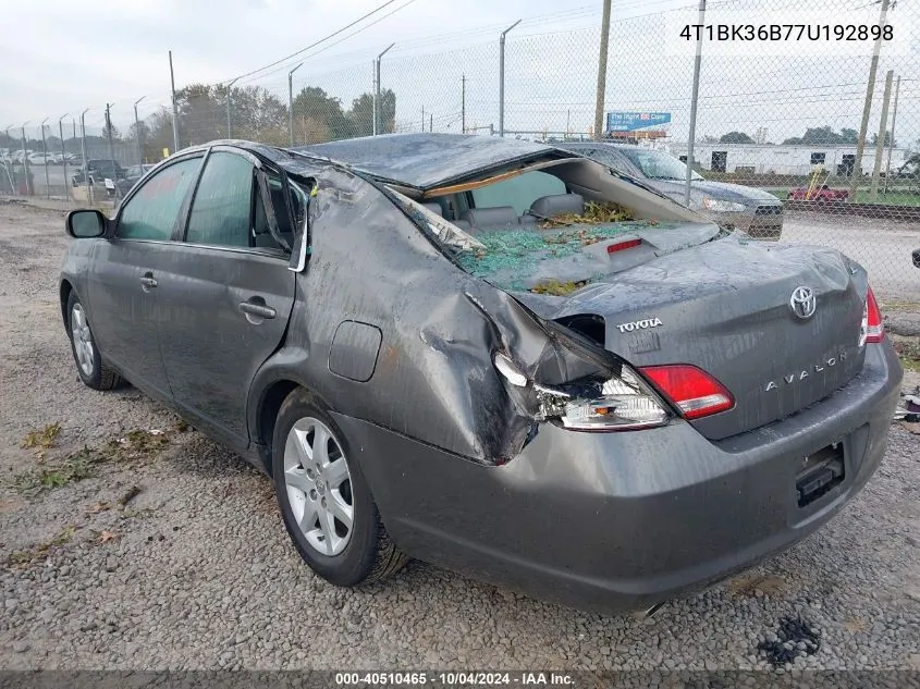 2007 Toyota Avalon Xl VIN: 4T1BK36B77U192898 Lot: 40510465