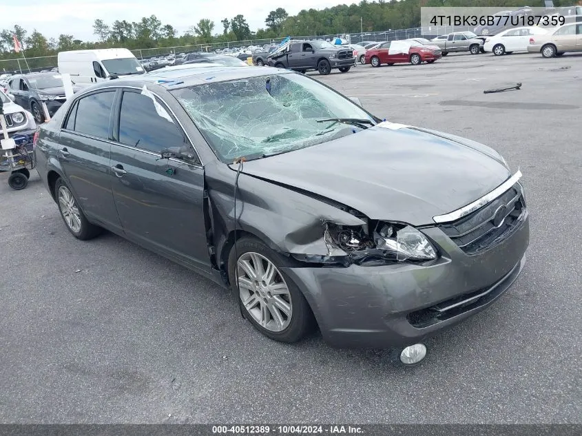 2007 Toyota Avalon Limited VIN: 4T1BK36B77U187359 Lot: 40512389