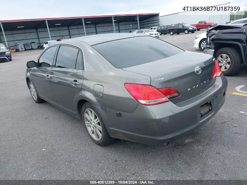 2007 Toyota Avalon Limited VIN: 4T1BK36B77U187359 Lot: 40512389