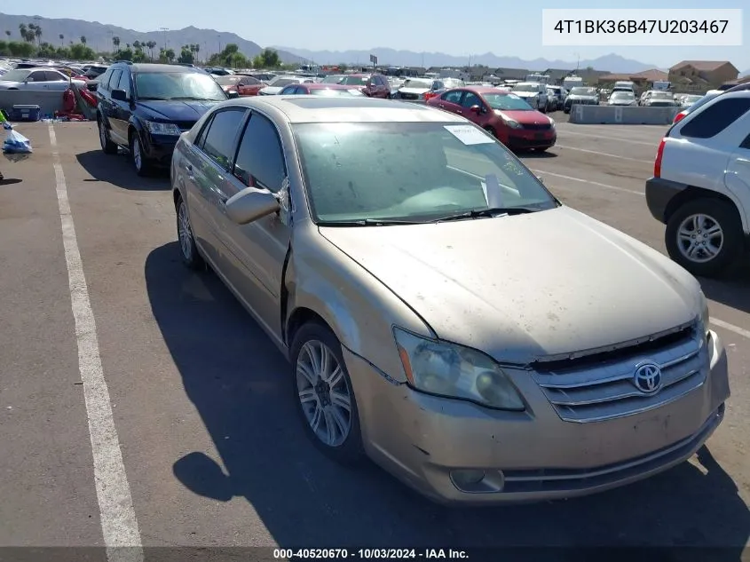 2007 Toyota Avalon Limited VIN: 4T1BK36B47U203467 Lot: 40520670