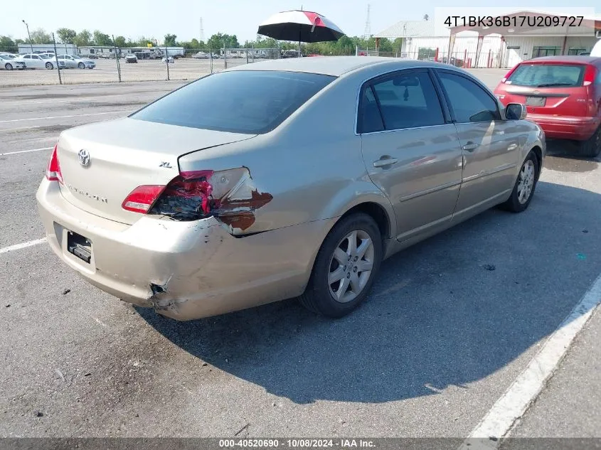 2007 Toyota Avalon Xl/Xls/Touring/Limited VIN: 4T1BK36B17U209727 Lot: 40520690