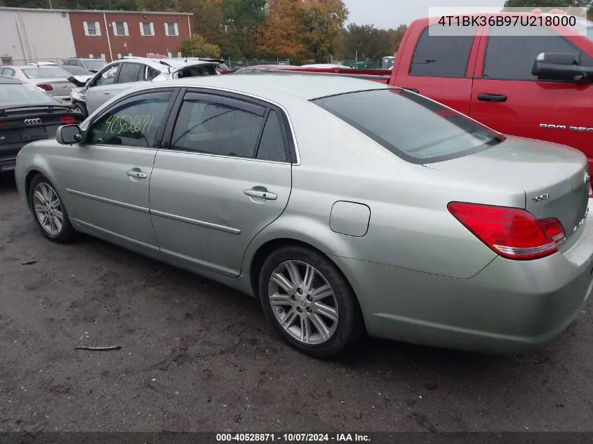 2007 Toyota Avalon Limited VIN: 4T1BK36B97U218000 Lot: 40528871