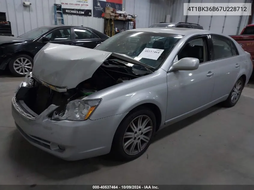 2007 Toyota Avalon Limited VIN: 4T1BK36B67U228712 Lot: 40537464