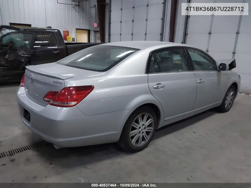 4T1BK36B67U228712 2007 Toyota Avalon Limited