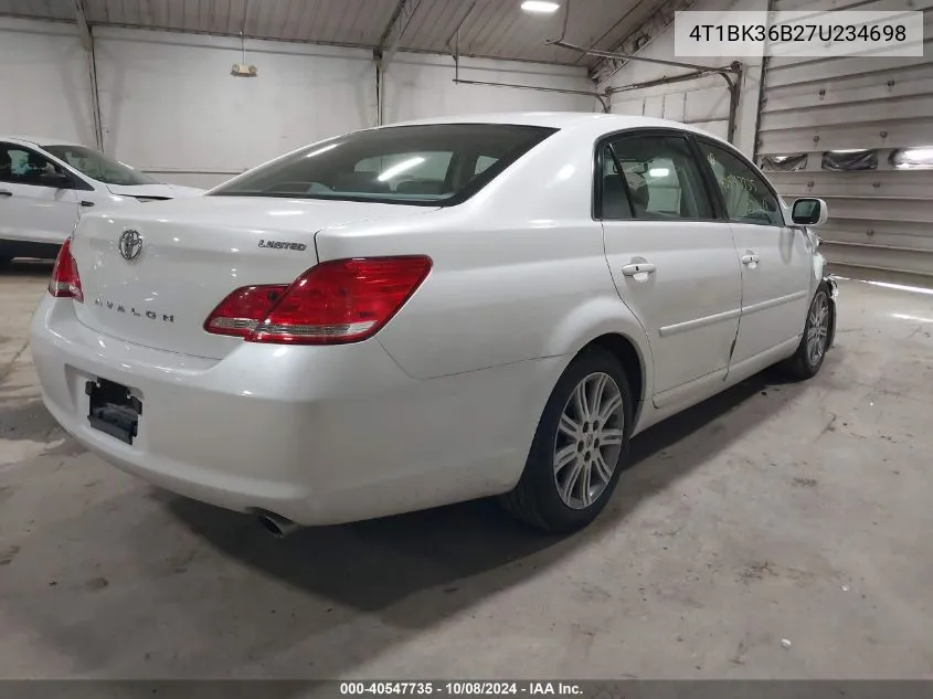 2007 Toyota Avalon Limited VIN: 4T1BK36B27U234698 Lot: 40547735