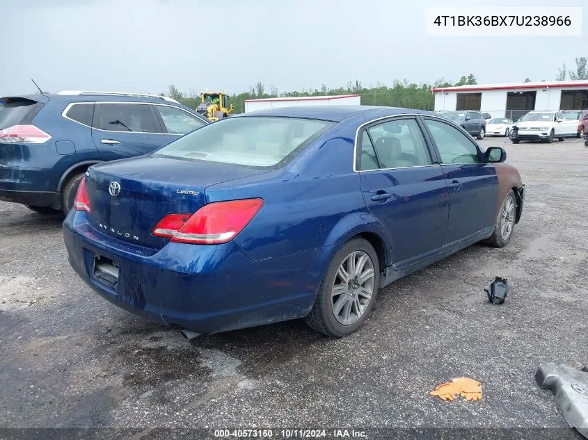 2007 Toyota Avalon Limited VIN: 4T1BK36BX7U238966 Lot: 40573150