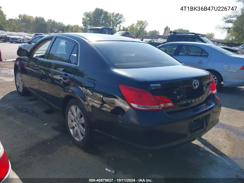 2007 Toyota Avalon Xls VIN: 4T1BK36B47U226747 Lot: 40579837