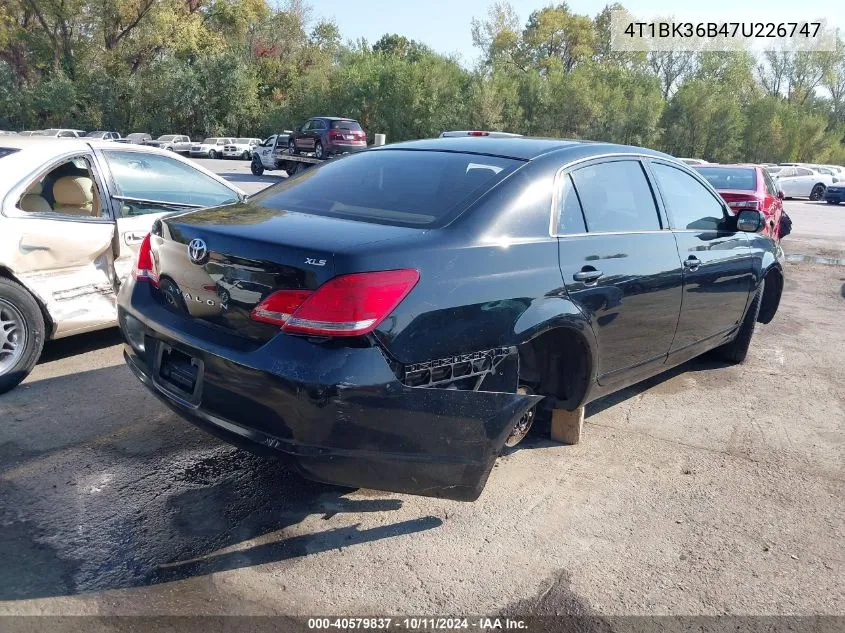 2007 Toyota Avalon Xls VIN: 4T1BK36B47U226747 Lot: 40579837