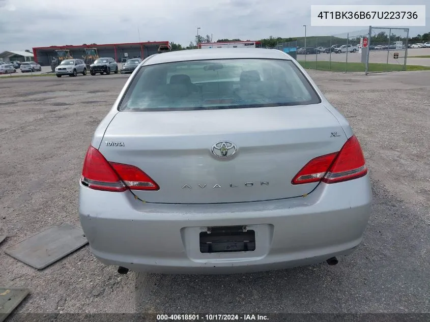 2007 Toyota Avalon Xl VIN: 4T1BK36B67U223736 Lot: 40618501