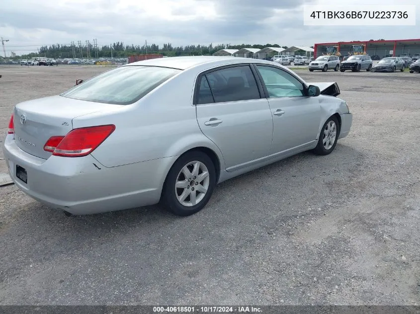 2007 Toyota Avalon Xl VIN: 4T1BK36B67U223736 Lot: 40618501