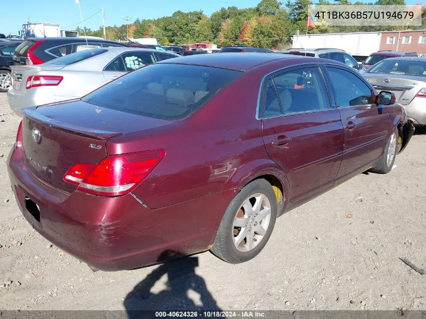 2007 Toyota Avalon Xl VIN: 4T1BK36B57U194679 Lot: 40624326