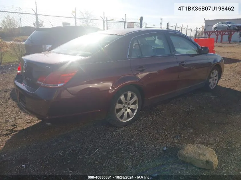 2007 Toyota Avalon Xl/Xls/Touring/Limited VIN: 4T1BK36B07U198462 Lot: 40630381