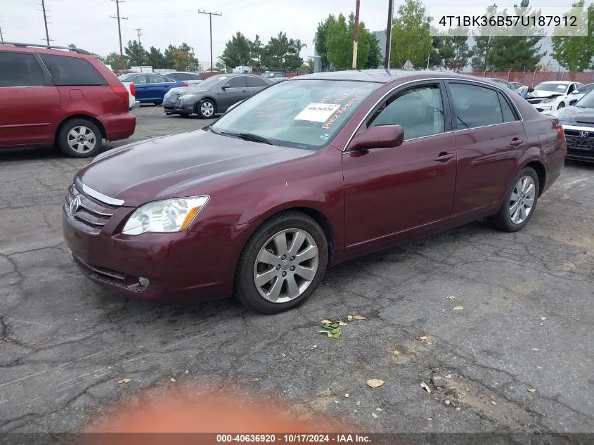 2007 Toyota Avalon Xls VIN: 4T1BK36B57U187912 Lot: 40636920