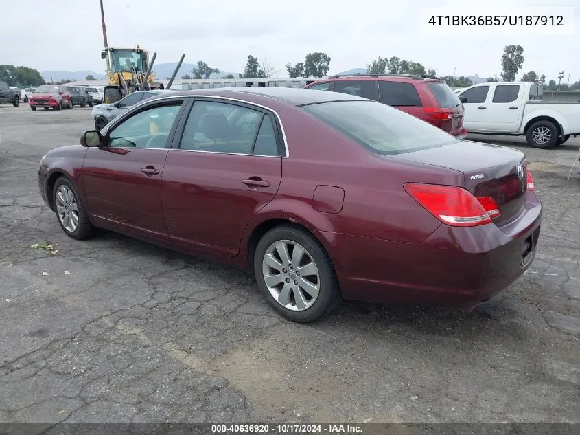 2007 Toyota Avalon Xls VIN: 4T1BK36B57U187912 Lot: 40636920