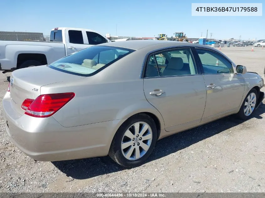 2007 Toyota Avalon Xls VIN: 4T1BK36B47U179588 Lot: 40644496