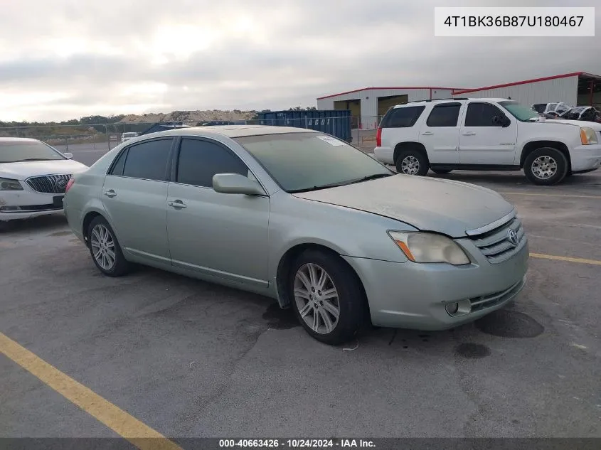 2007 Toyota Avalon Limited VIN: 4T1BK36B87U180467 Lot: 40663426