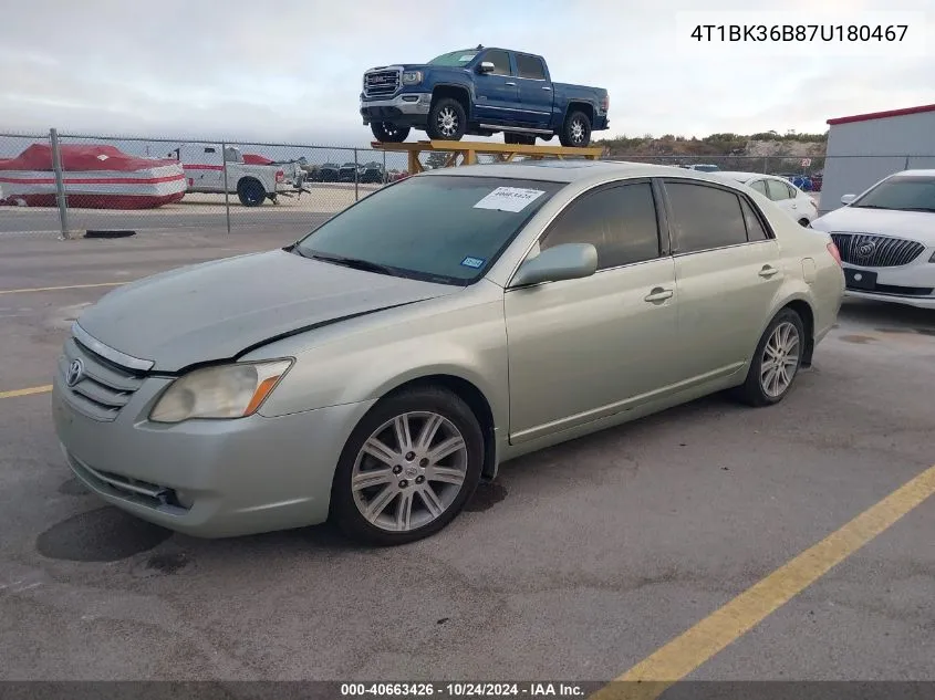 2007 Toyota Avalon Limited VIN: 4T1BK36B87U180467 Lot: 40663426