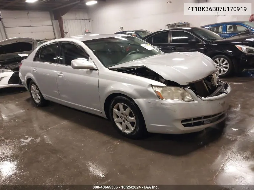 2007 Toyota Avalon Xl VIN: 4T1BK36B07U170919 Lot: 40665386