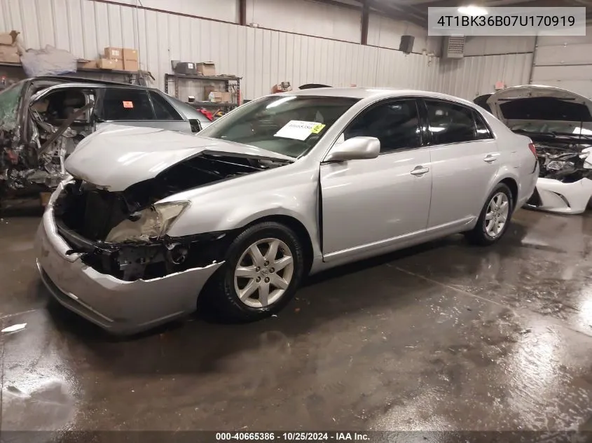 2007 Toyota Avalon Xl VIN: 4T1BK36B07U170919 Lot: 40665386