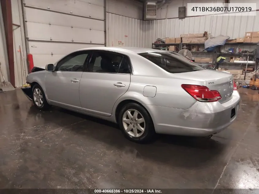 2007 Toyota Avalon Xl VIN: 4T1BK36B07U170919 Lot: 40665386