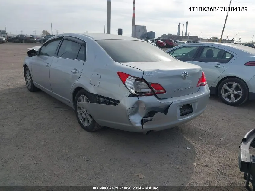 2007 Toyota Avalon Limited VIN: 4T1BK36B47U184189 Lot: 40667471