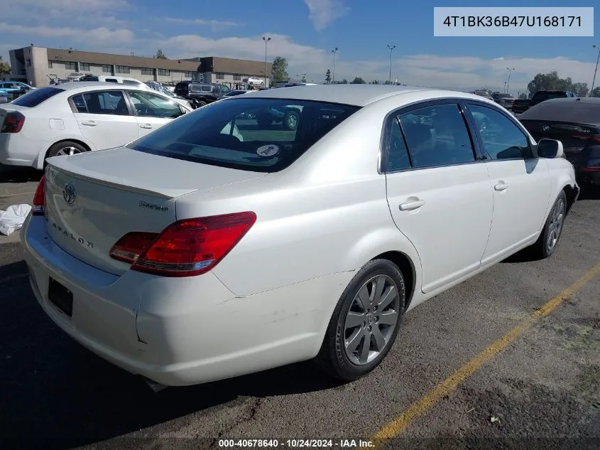 2007 Toyota Avalon Touring VIN: 4T1BK36B47U168171 Lot: 40678640