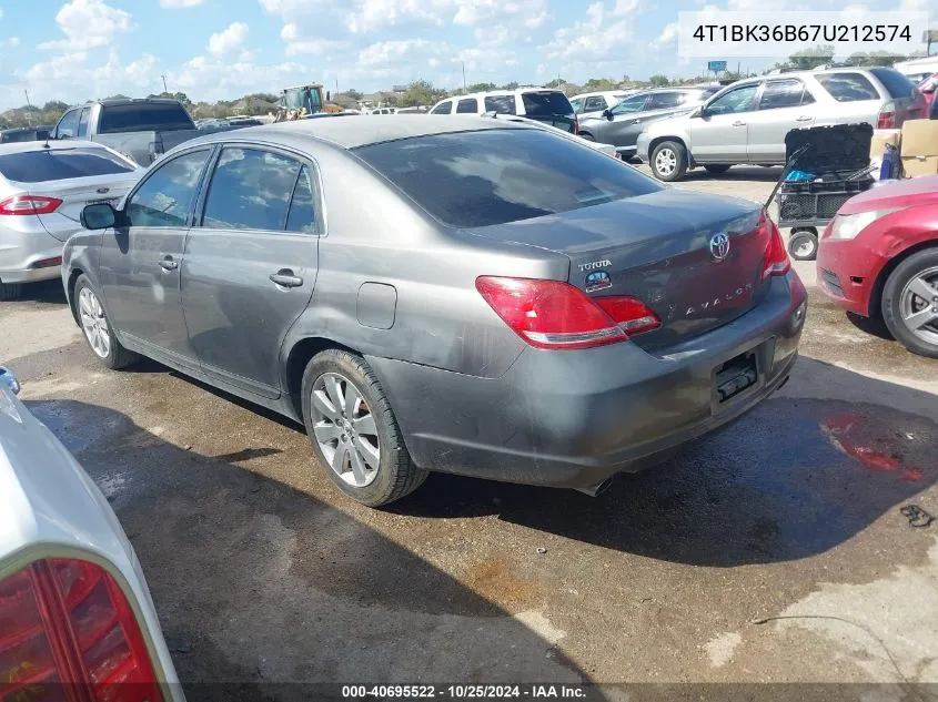 2007 Toyota Avalon Xls VIN: 4T1BK36B67U212574 Lot: 40695522