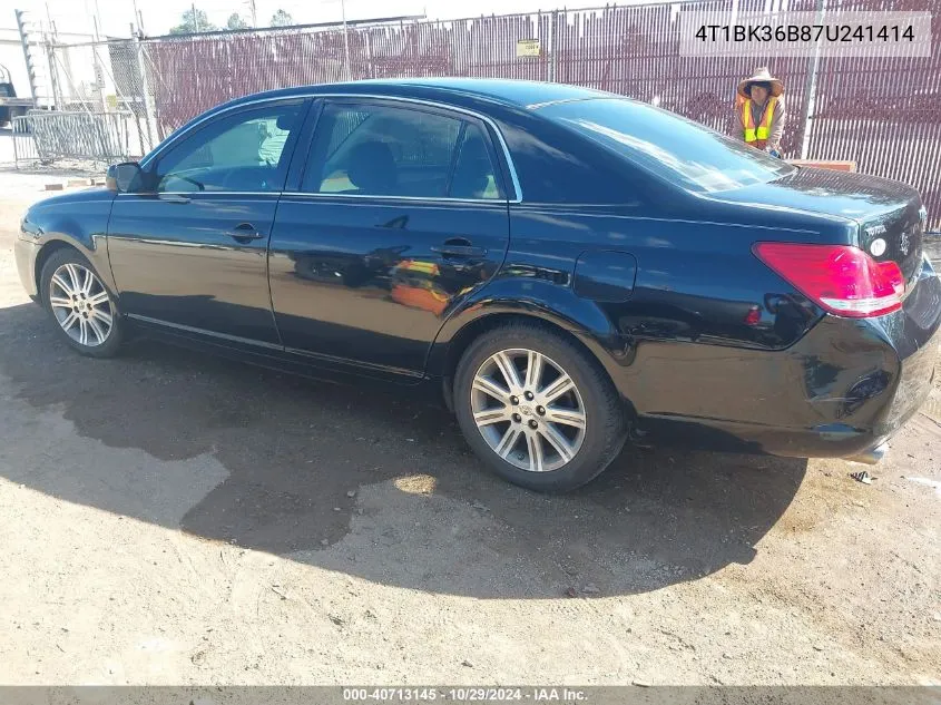 2007 Toyota Avalon Limited VIN: 4T1BK36B87U241414 Lot: 40713145