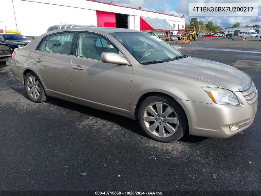 2007 Toyota Avalon Xls VIN: 4T1BK36BX7U200217 Lot: 40715868