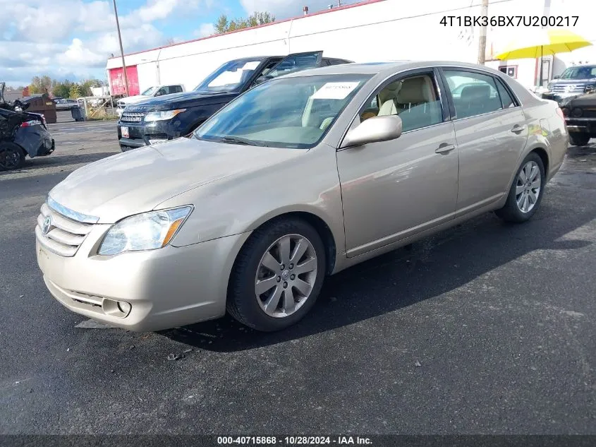 2007 Toyota Avalon Xls VIN: 4T1BK36BX7U200217 Lot: 40715868