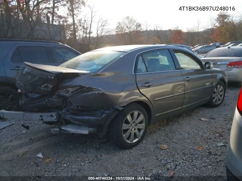 2007 Toyota Avalon Xls VIN: 4T1BK36B97U248016 Lot: 40740324