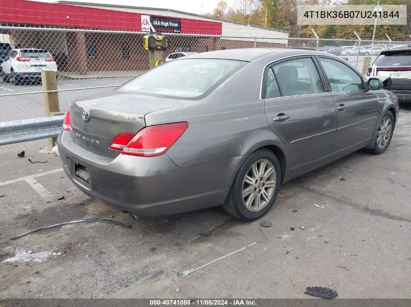 2007 Toyota Avalon Limited VIN: 4T1BK36B07U241844 Lot: 40741058