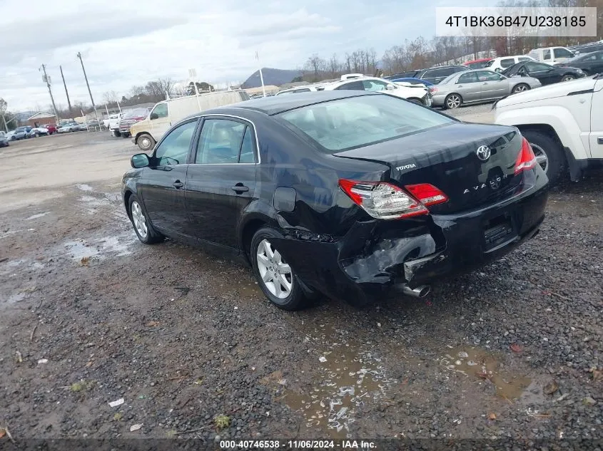 2007 Toyota Avalon Xl VIN: 4T1BK36B47U238185 Lot: 40746538