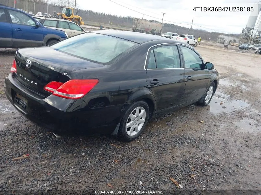 2007 Toyota Avalon Xl VIN: 4T1BK36B47U238185 Lot: 40746538